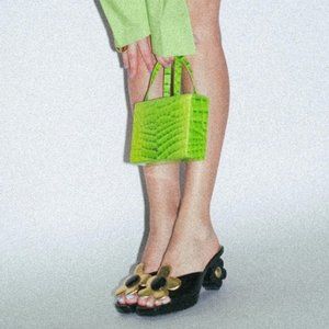 Black floral Mules/Heels